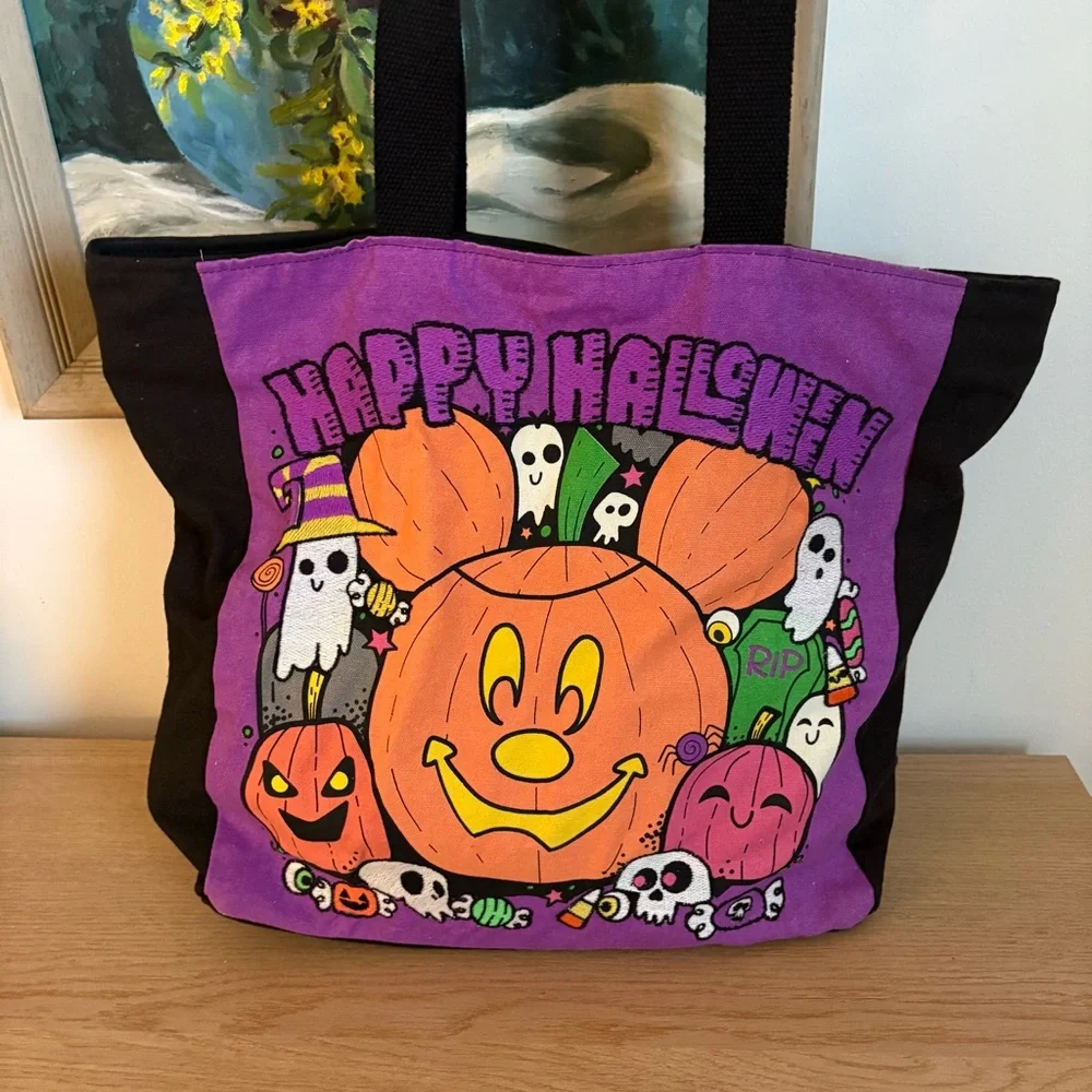 Disney Happy Halloween Mickey Mouse Black Tote Bag